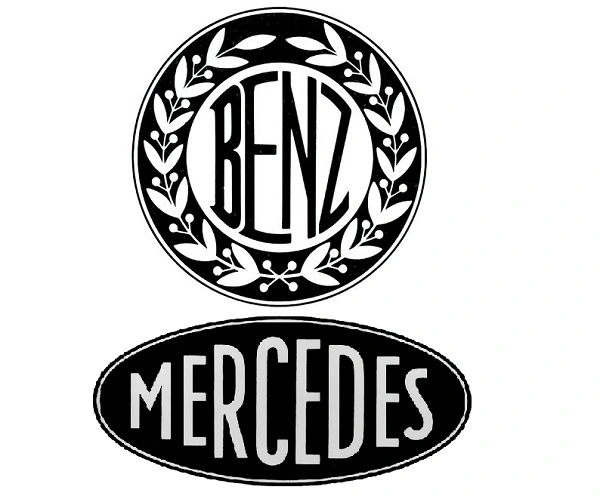 Benz og Mercedes gamle logoer.